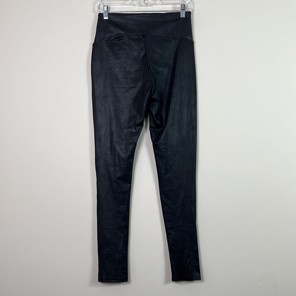 Diane Gilman DG2 Leggings Women Med Tall Black Stretch Faux Leather High Rise - Picture 4 of 6